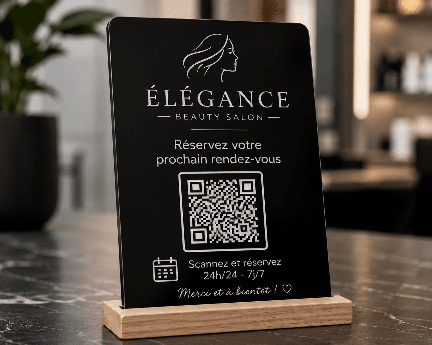 Exemple plaque QR personnalisee offerte